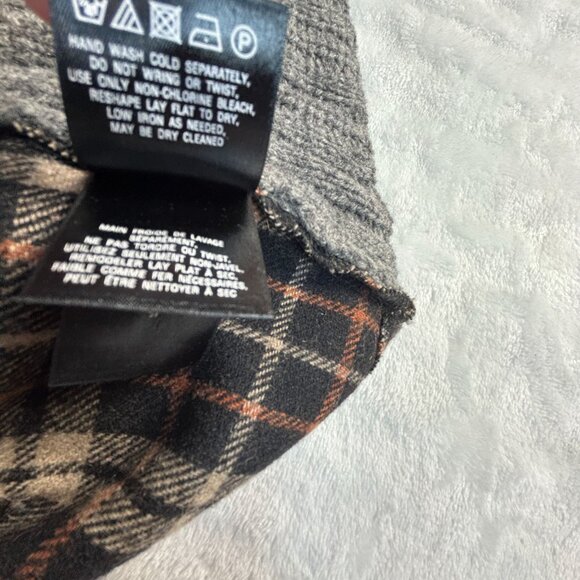 Anthropologie Moth Womens Derry Plaid Wool Blend Zip Hooded Jacket Large Gray - Picture 5 of 8